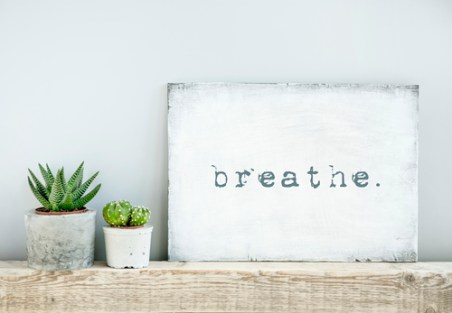 motivational poster quote BREATHE. scandinavian or american styl