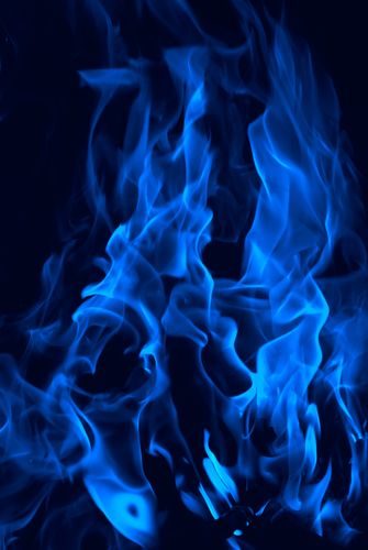 Fire stylized in dark blue colour