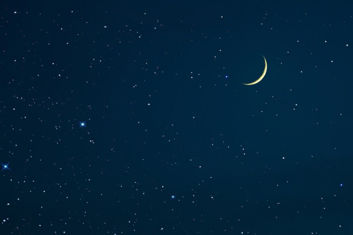 new moon and stars