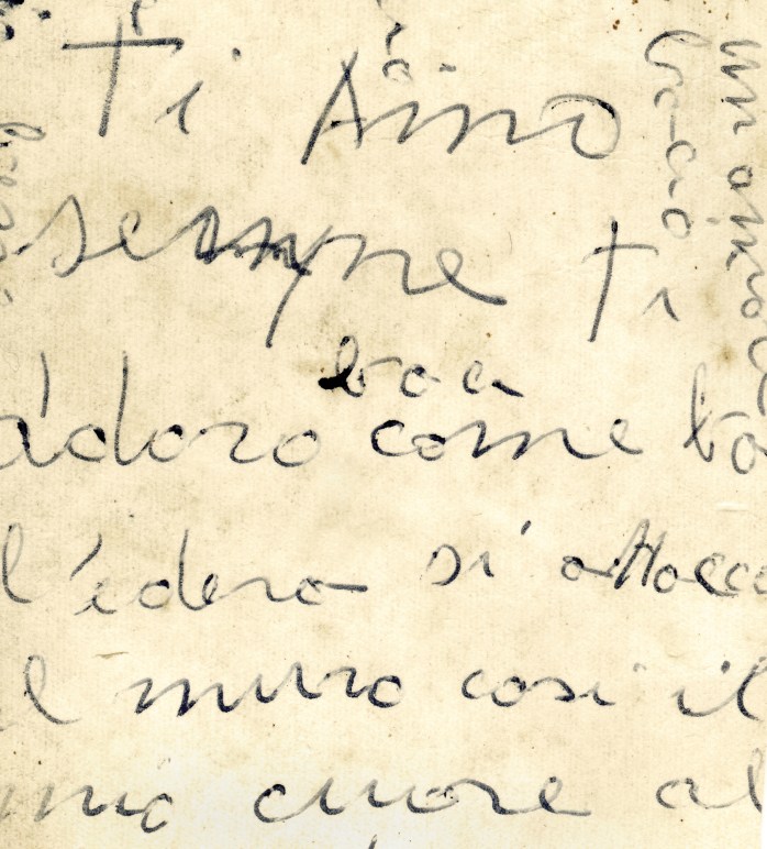 Close up of old italian letter